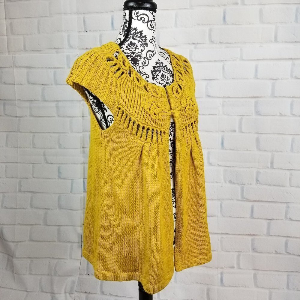Fever size m crochet sleeveless cardigan stretch - Picture 5 of 8